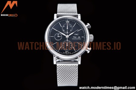 IWC - Portofino Chrono IW3910 SS/SS Blk/Stk TWF A7750