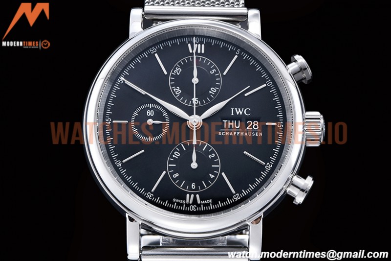 IWC - Portofino Chrono IW3910 SS/SS Blk/Stk TWF A7750