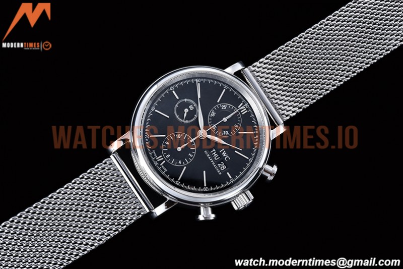 IWC - Portofino Chrono IW3910 SS/SS Blk/Stk TWF A7750