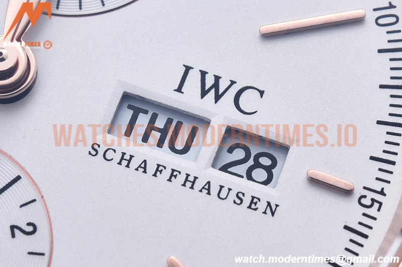 IWC - Portofino Chrono IW3910 RG/LE Wht/RG Stk TWF A7750