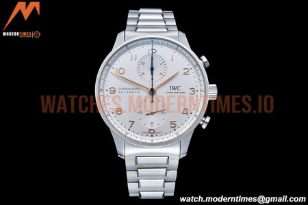IWC - Portuguese Chrono Ed IW3716 SS/SS Wht/Num ZF A69355