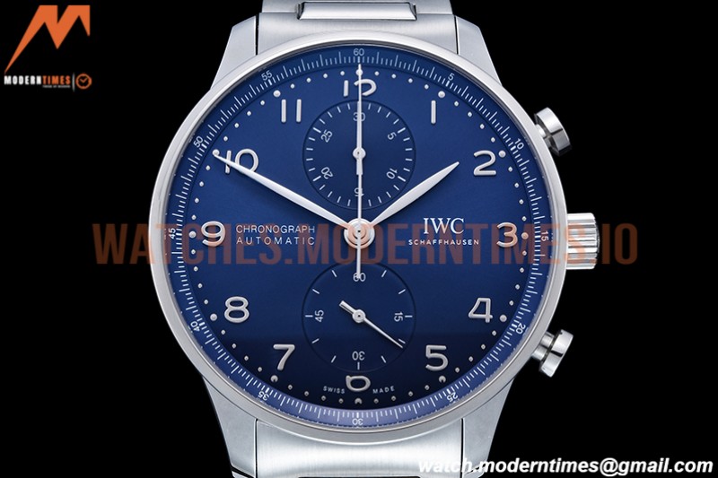 IWC - Portuguese Chrono Ed IW3716 SS/SS Blue/Num ZF A69355