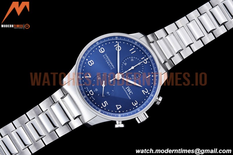 IWC - Portuguese Chrono Ed IW3716 SS/SS Blue/Num ZF A69355