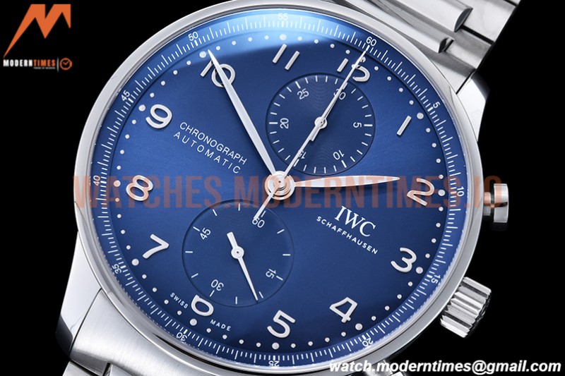 IWC - Portuguese Chrono Ed IW3716 SS/SS Blue/Num ZF A69355