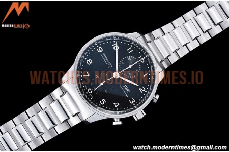 IWC - Portuguese Chrono Ed IW3716 SS/SS Blk/Num ZF A69355