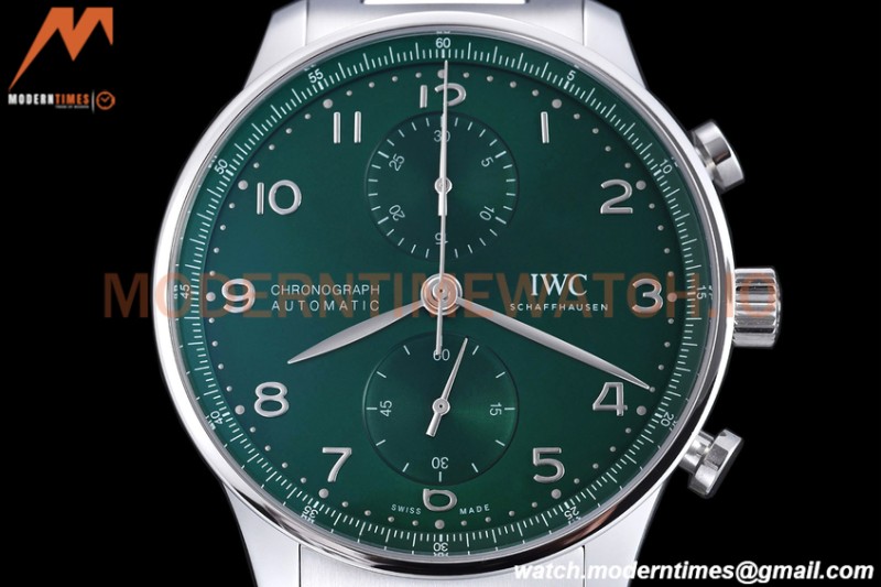 IWC - Portuguese Chronograph 41mm IW371615 SS/SS Green/Num ZF A69355