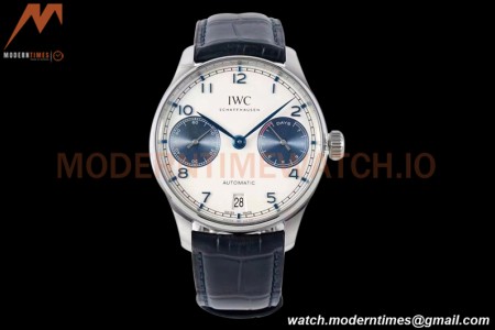 IWC - Portugieser Automatic IW500715 SS/LE Wht/Num Blue AZF A52010
