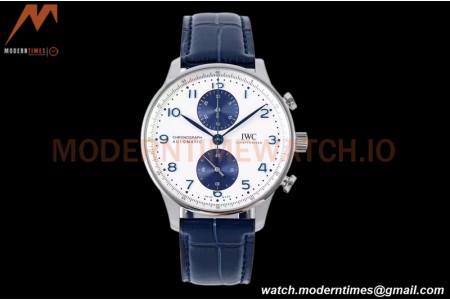 IWC - Portuguese Chronograph IW371620 SS/LE Wht/Num Blue AZF A69355