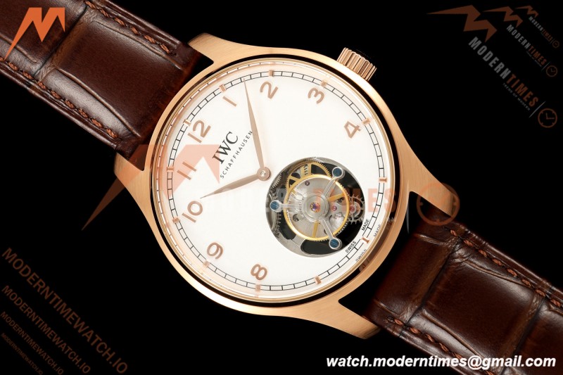 IWC - Portugieser Handwind Automatic 40mm IW545801 RG/LE Wht/Num RMS Asian Tourb | IWC - 포르투기저 핸드와인드 오토매틱 40mm IW545801 RG/LE 화이트/Nun RMS 아시안 투어 B