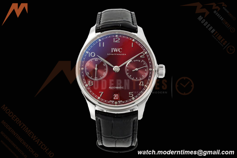 IWC - Portugieser Automatic IW500714 SS/LE Red/Num Blue AZF A52010