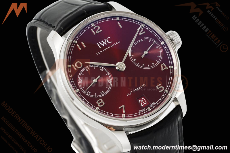 IWC - Portugieser Automatic IW500714 SS/LE Red/Num Blue AZF A52010