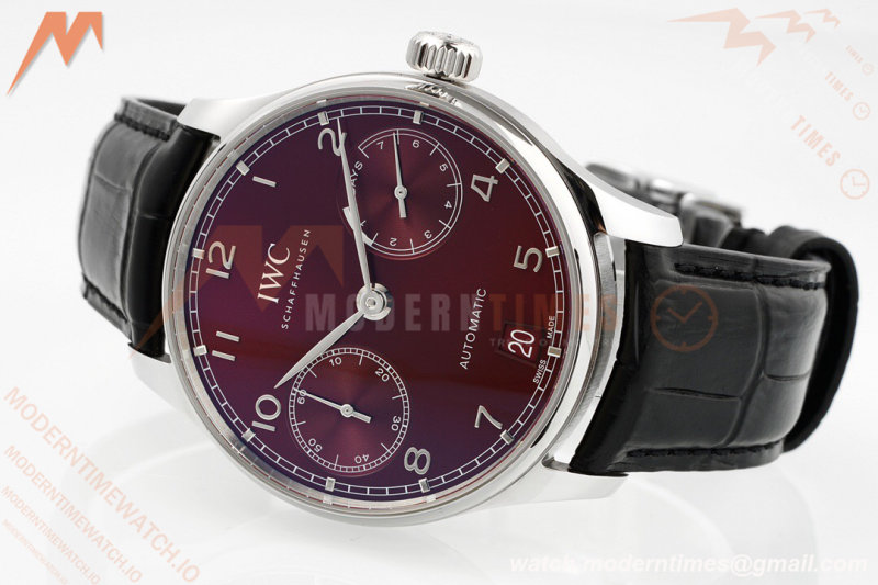 IWC - Portugieser Automatic IW500714 SS/LE Red/Num Blue AZF A52010