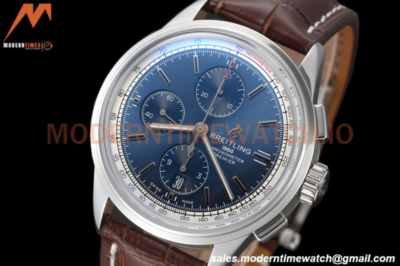 Breitling - Premier Chronograph 42mm SS/LE Blue/Stk BLSF A7750