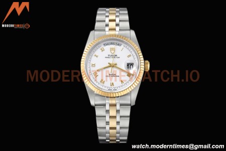 Tudor - Prince Date-Day 36mm Automatic YG/SS Wht/Rmn MKS A2824