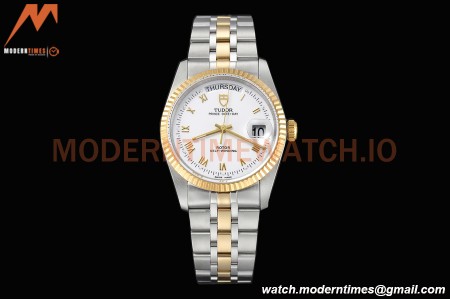 Tudor - Prince Date-Day 36mm Automatic YG/SS Wht/Rmn MKS A2824