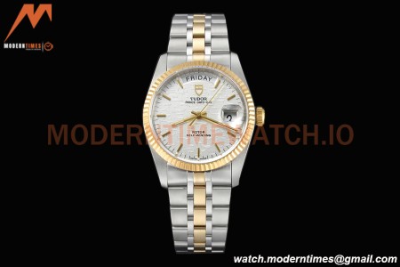 Tudor - Prince Date-Day 36mm Automatic YG/SS Silv/Stk MKS A2824