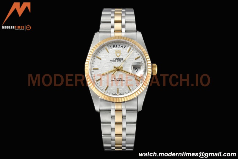 Tudor - Prince Date-Day 36mm Automatic YG/SS Silv/Stk MKS A2824