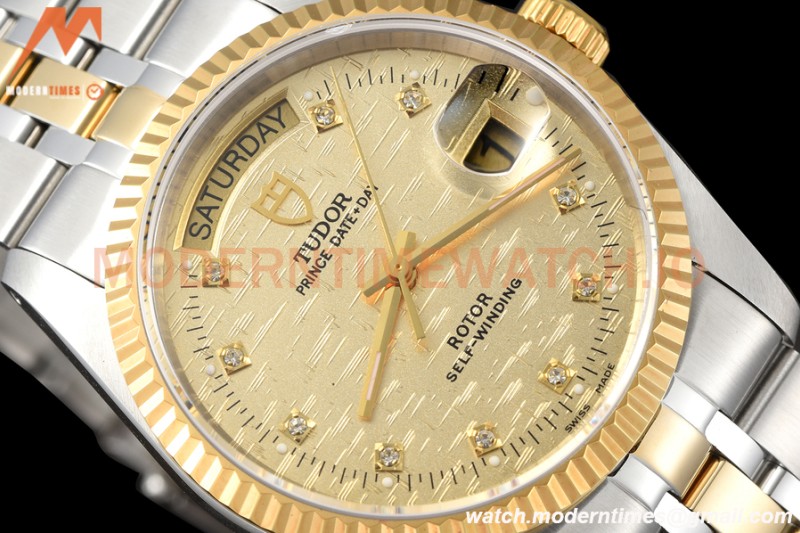 Tudor - Prince Date-Day 36mm Automatic YG/SS Gold/Dia MKS A2824