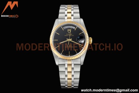 Tudor - Prince Date-Day 36mm Automatic YG/SS Blk/Stk MKS A2824