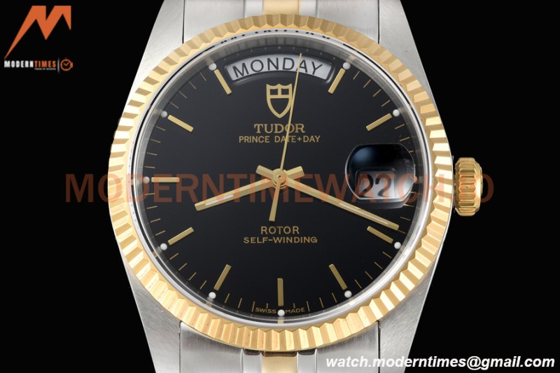 Tudor - Prince Date-Day 36mm Automatic YG/SS Blk/Stk MKS A2824