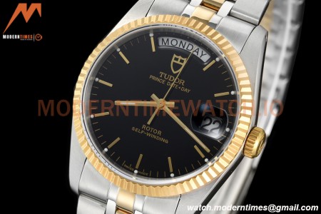 Tudor - Prince Date-Day 36mm Automatic YG/SS Blk/Stk MKS A2824