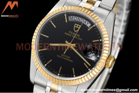 Tudor - Prince Date-Day 36mm Automatic YG/SS Blk/Stk MKS A2824