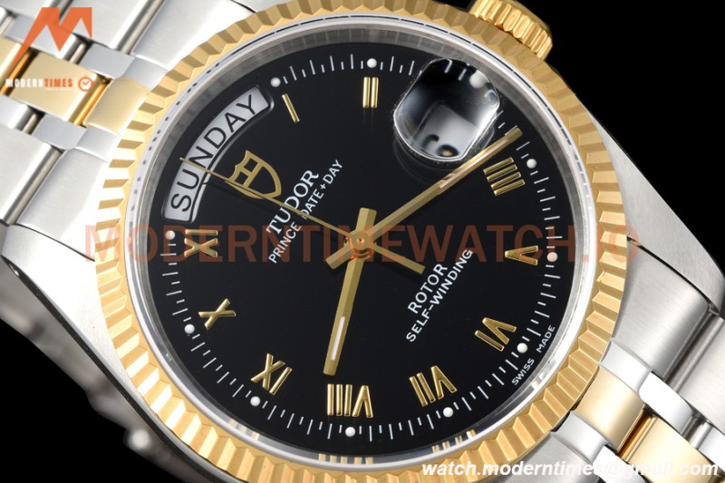Tudor - Prince Date-Day 36mm Automatic YG/SS Blk/Rmn MKS A2824