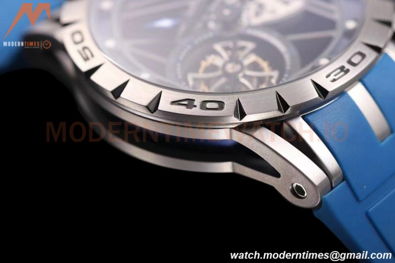 Roger Dubuis - Excalibur Spider 45mm TI/RU Blue Skeleton Flying Tourbillon JBF