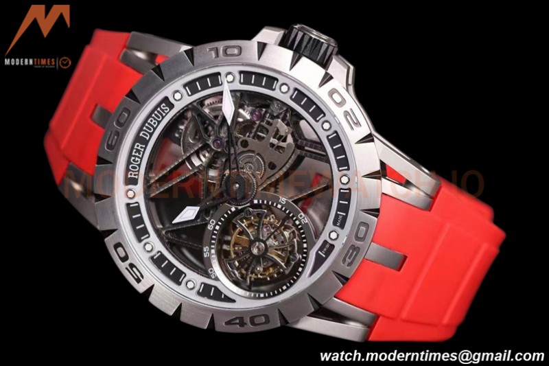 Roger Dubuis - Excalibur Spider 45mm TI/RU Red Skeleton Flying Tourbillon JBF