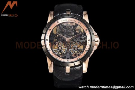 Roger Dubuis - Excalibur 45mm BLK/RG BLK/LE Skeleton YSF Duo Tourbillon