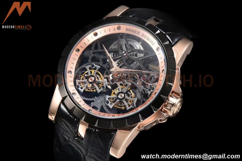 Roger Dubuis - Excalibur 45mm BLK/RG BLK/LE Skeleton YSF Duo Tourbillon