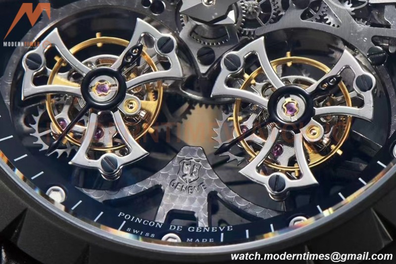Roger Dubuis - Excalibur 45mm TI/BLK BLK/LE Skeleton YSF Duo Tourbillon