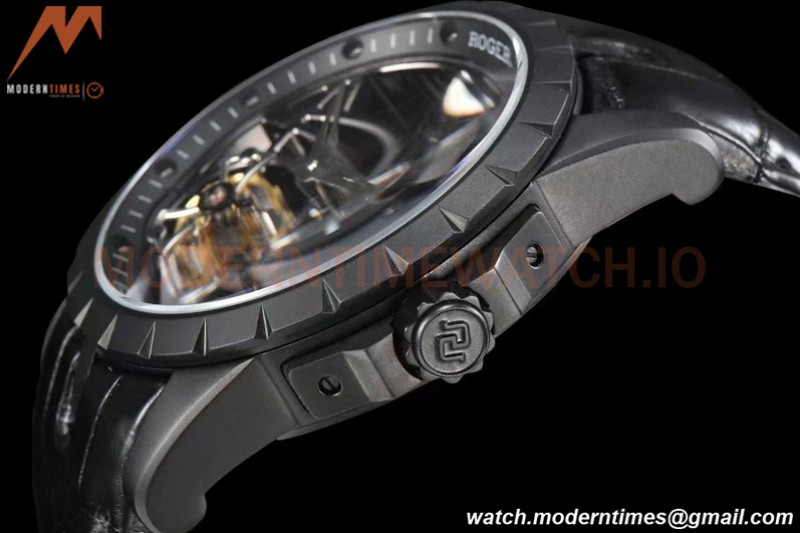 Roger Dubuis - Excalibur 45mm TI/BLK BLK/LE Skeleton YSF Duo Tourbillon