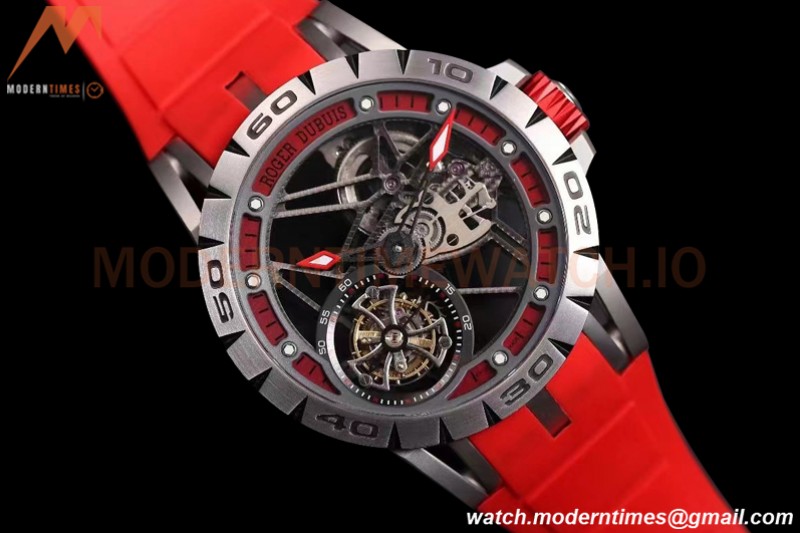 Roger Dubuis - Excalibur Spider 45mm TI/RU Red/Red Skeleton Flying Tourbillon JBF