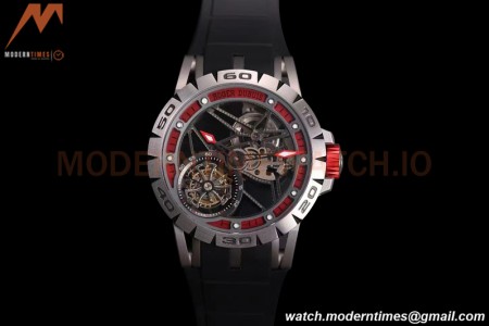 Roger Dubuis - Excalibur Spider 45mm TI/RU Black/Red Skeleton Flying Tourbillon JBF