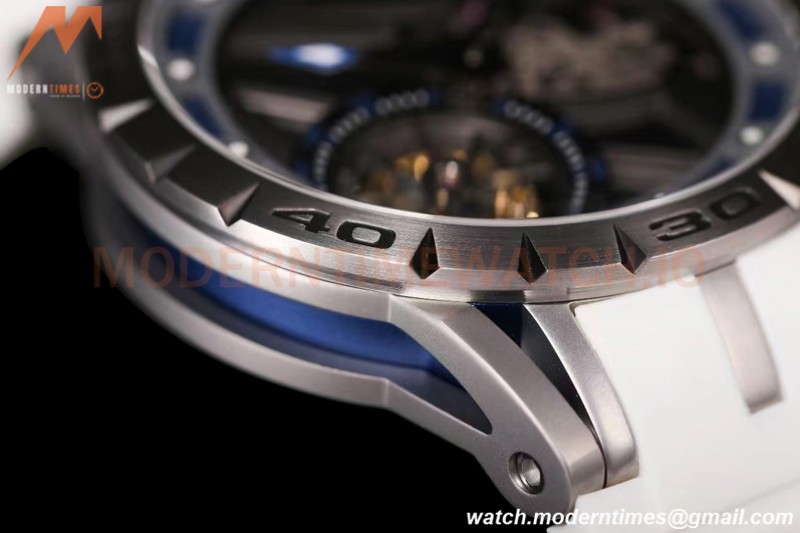 Roger Dubuis - Excalibur Spider 45mm TI/RU White/Blue Skeleton Flying Tourbillon JBF