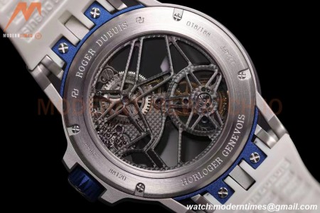Roger Dubuis - Excalibur Spider 45mm TI/RU White/Blue Skeleton Flying Tourbillon JBF