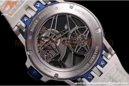 Roger Dubuis - Excalibur Spider 45mm TI/RU White/Blue Skeleton Flying Tourbillon JBF