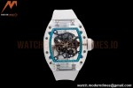Richard Mille - RM055 Transparent SONIC Edition Skeleton Blue Dial on White Nylon Strap Clone RMUL2