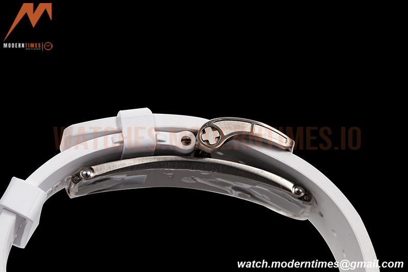 Richard Mille - RM055 Transparent SONIC Edition Skeleton Blue Dial on White Nylon Strap Clone RMUL2
