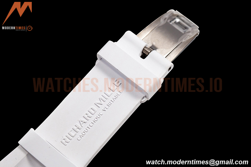 Richard Mille - RM055 Transparent SONIC Edition Skeleton Blue Dial on White Nylon Strap Clone RMUL2