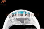 Richard Mille - RM055 Transparent SONIC Edition Skeleton Blue Dial on White Nylon Strap Clone RMUL2