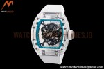 Richard Mille - RM055 Transparent SONIC Edition Skeleton Blue Dial on White Nylon Strap Clone RMUL2