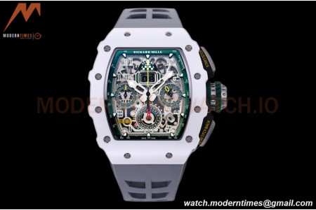 Richard Mille - RM11-03 Le Mans Classic Flyback Chrono Wht-Cer/Ru Grey/Ske KVF V5 A7750