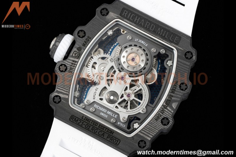 Richard Mille - RM021-01 Tourbillon CF/RU/Wht Black Skeleton RMF Tourb