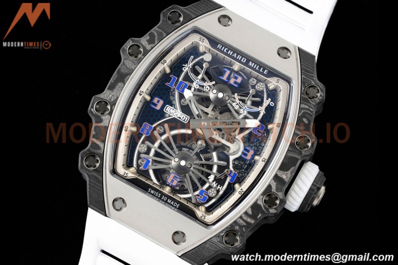 Richard Mille - RM021-01 Tourbillon CF/RU/Wht Black Skeleton RMF Tourb