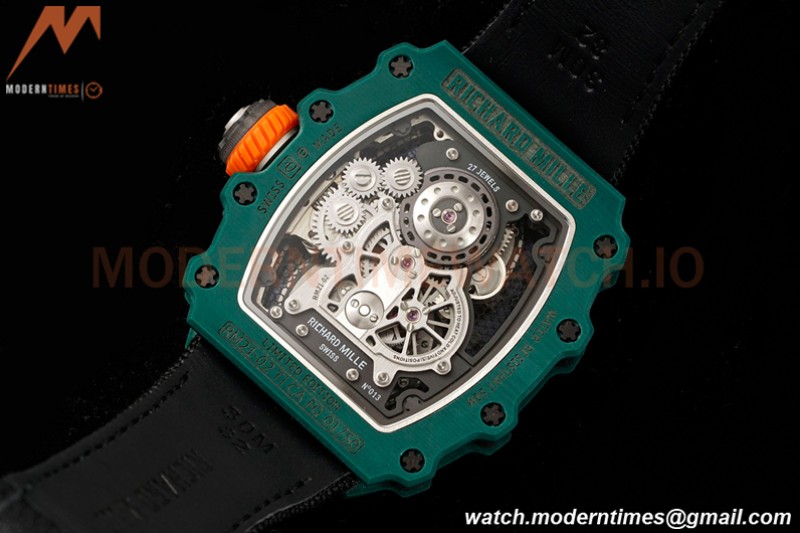 Richard Mille - RM021-02 Tourbillon CF/NY Green Black Skeleton RMF Tourb