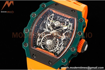 Richard Mille - RM021-02 Tourbillon CF/RU Green Orange Skeleton RMF Tourb