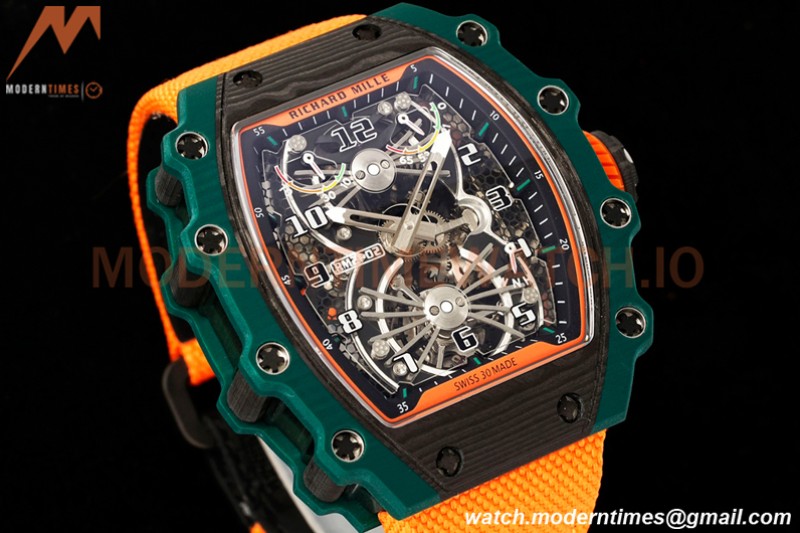 Richard Mille - RM021-02 Tourbillon CF/NY Green Orange Skeleton RMF Tourb