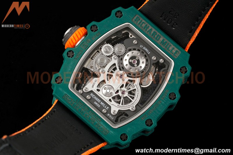 Richard Mille - RM021-02 Tourbillon CF/NY Green Orange Skeleton RMF Tourb